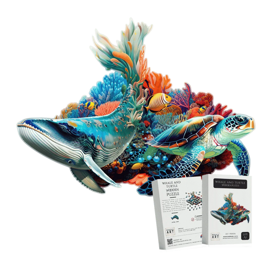 Whale and Turtle Wooden Puzzle Puzzle Art Australia