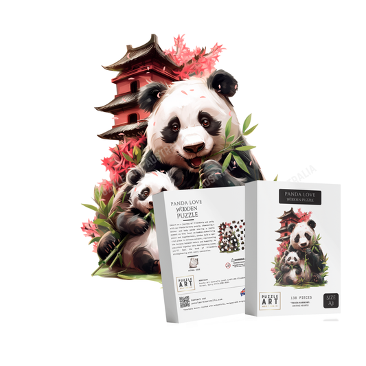 PANDA LOVE Wooden Puzzle Puzzle Art Australia