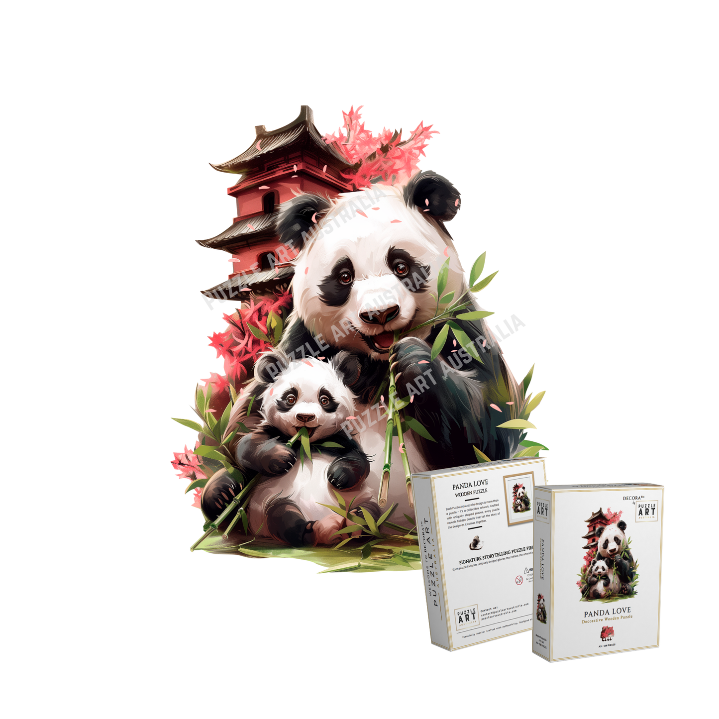 Panda Love ~ Decorative Wooden Puzzle Puzzle Art Australia