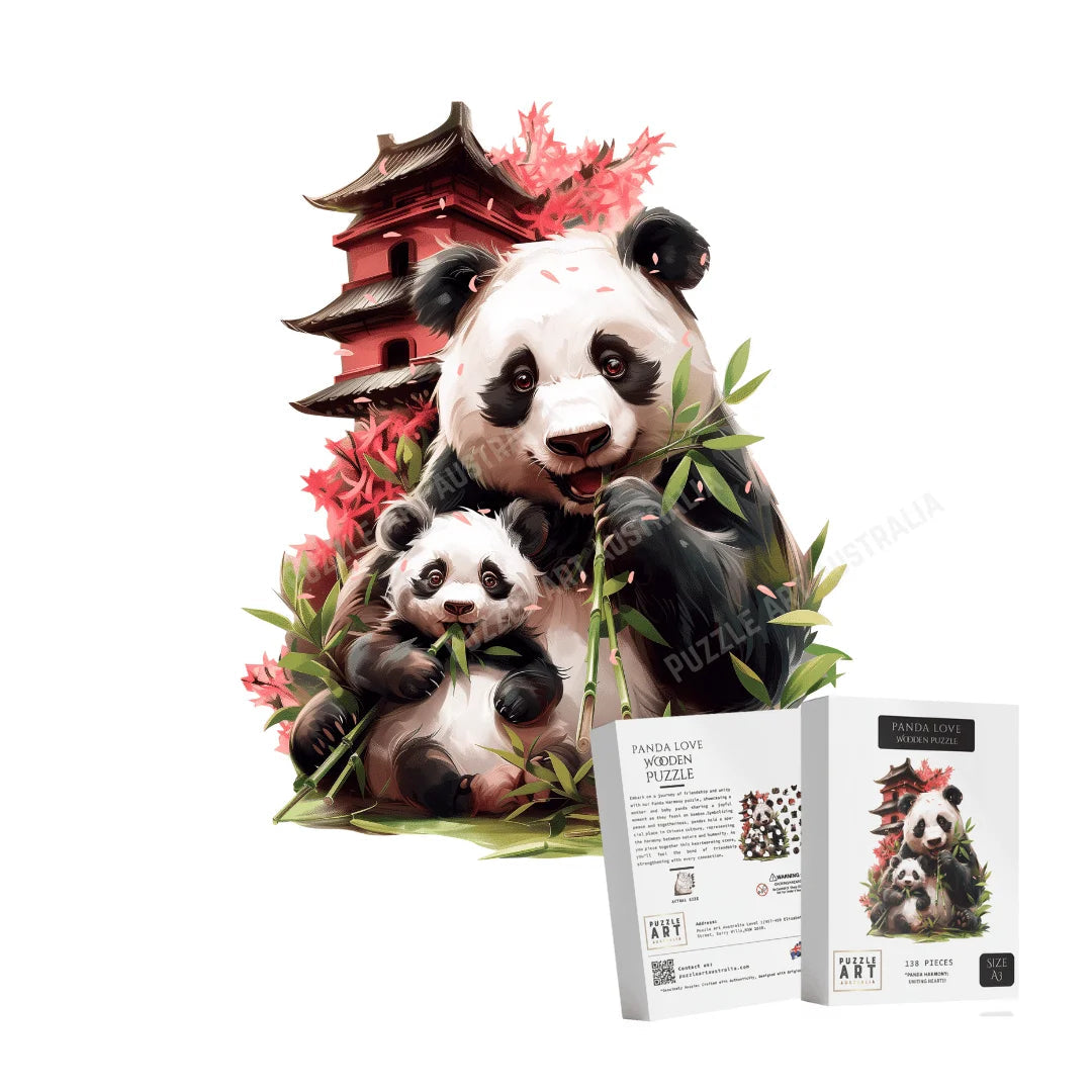 Panda Love Wooden Puzzle Puzzle Art Australia