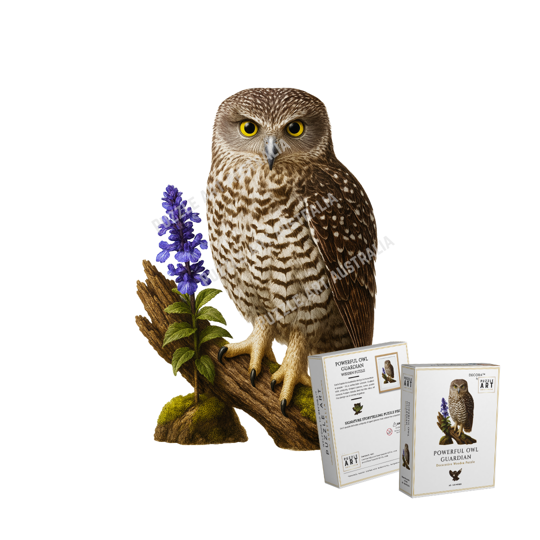 Powerful Owl Guardian ~ Decorative Wooden Puzzle Puzzle Art Australia