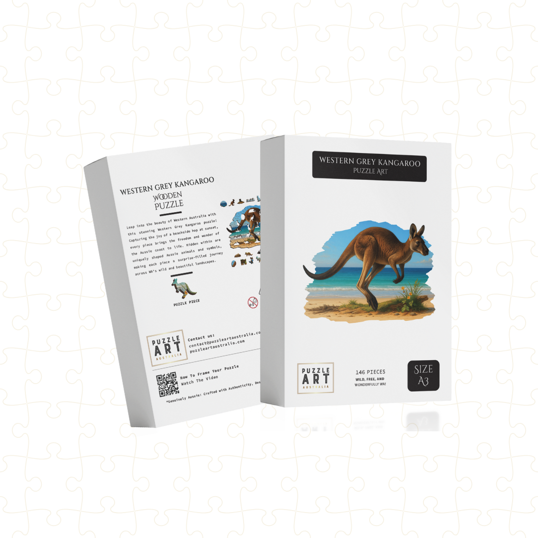 Western Grey Kangaroo Puzzle Art Australia