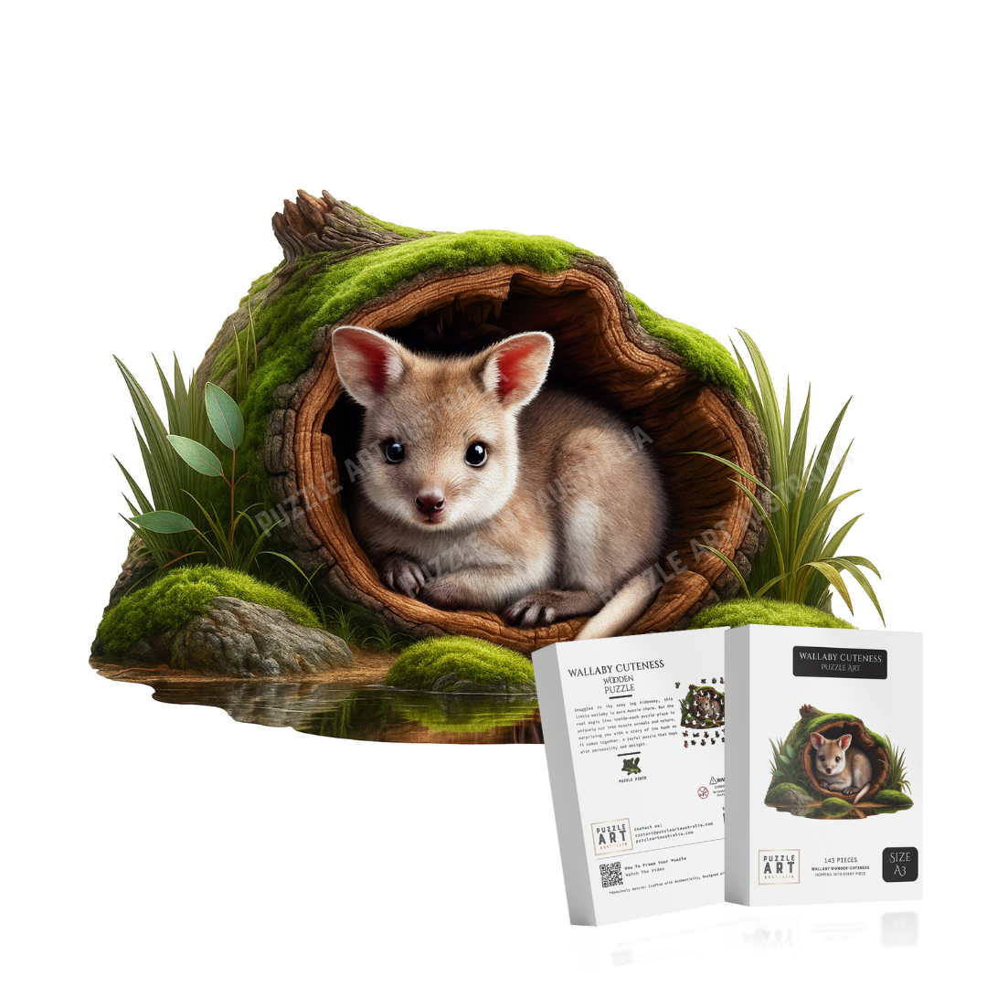 Wallaby Cuteness Wooden Puzzle Puzzle Art Australia