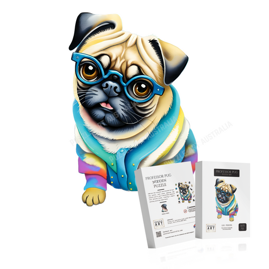 Professor Pug Wooden Puzzle Puzzle Art Australia