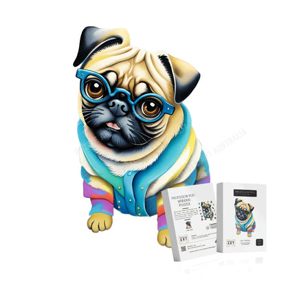 Professor Pug Wooden Puzzle Puzzle Art Australia