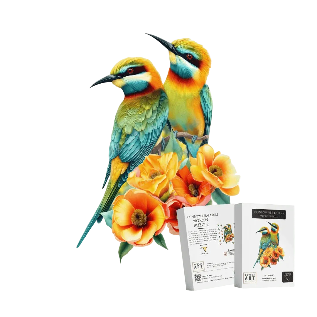Rainbow Bee-eaters Wooden Puzzle Puzzle Art Australia