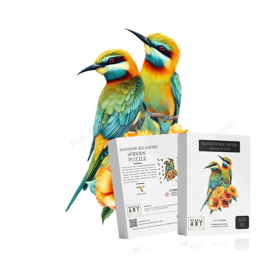 Rainbow Bee-eaters Wooden Puzzle Puzzle Art Australia