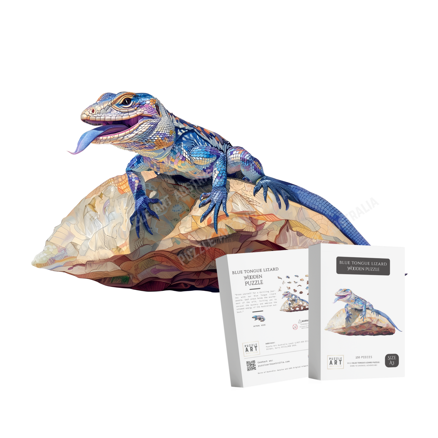 Blue Tongue Lizard Wooden Puzzle Puzzle Art Australia