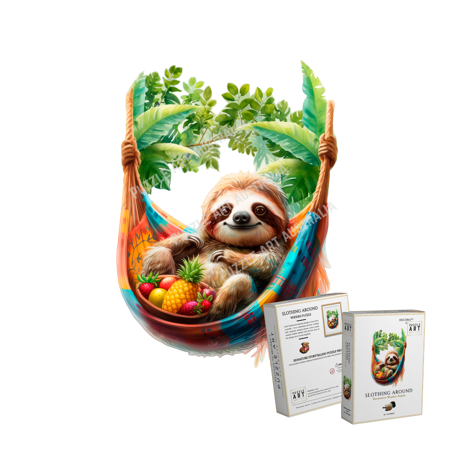 Slothing Around ~ Decorative Wooden Puzzle Puzzle Art Australia