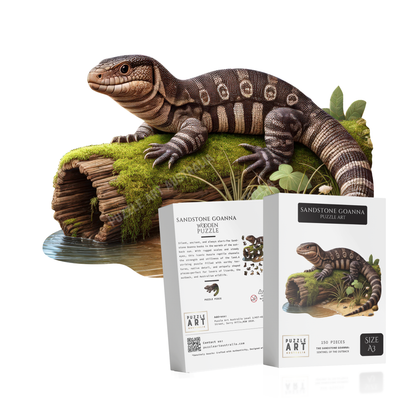 Sandstone Goanna Wooden Puzzle Puzzle Art Australia
