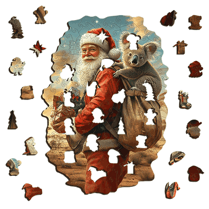 Santa and Koala Wooden Puzzle Puzzle Art Australia