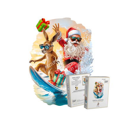 Kangaroo and Santa Wooden Puzzle Puzzle Art Australia