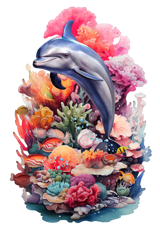 Reef Dolphin Wooden Puzzle