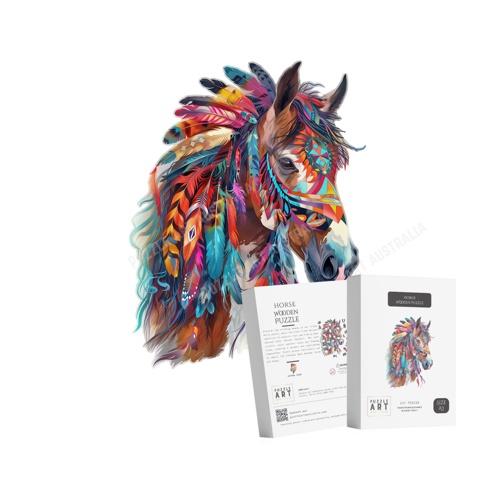 Tribal Horse Wooden Puzzle Puzzle Art Australia