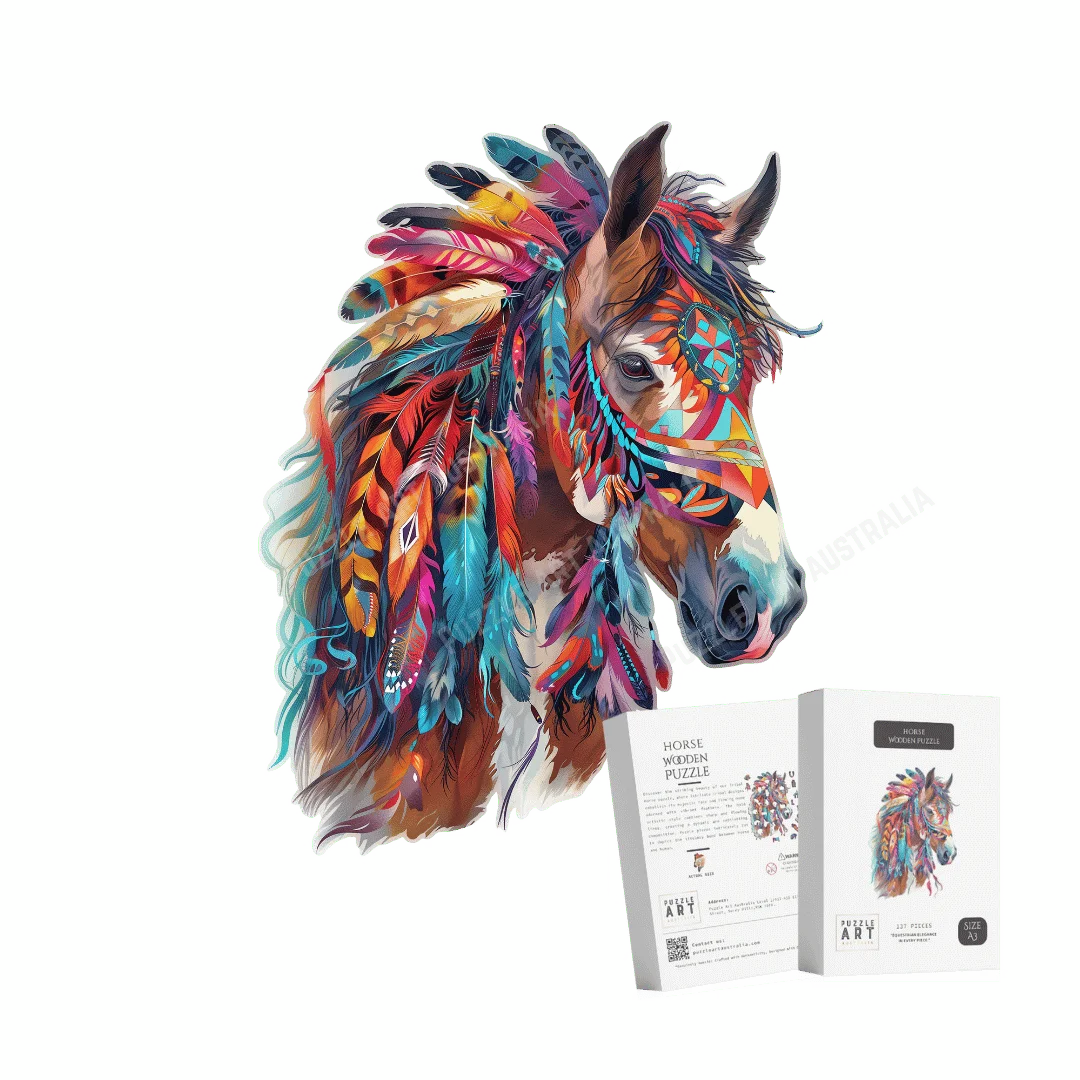 Tribal Horse Wooden Puzzle Puzzle Art Australia