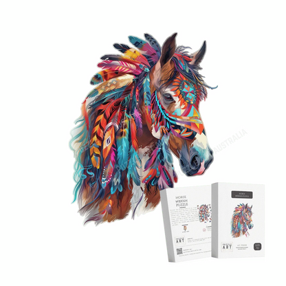 Tribal Horse Wooden Puzzle Puzzle Art Australia