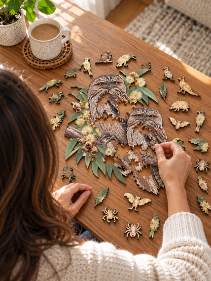 Tawny Frogmouth Owl Wooden Puzzle Art by Puzzle Art Australia