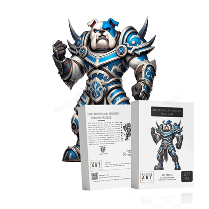 The Ironclad Bulldog-Inspired Gladiator Puzzle – Canterbury Rugby League Art-Wooden Puzzle Puzzle Art Australia