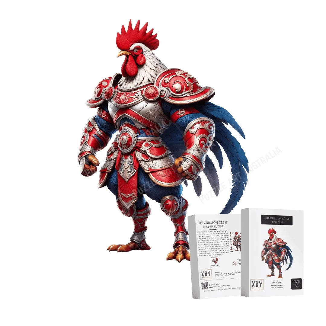 The Crimson Roosters-Inspired Warrior Puzzle – Sydney Rugby League Fans Gift-Wooden Puzzle Puzzle Art Australia