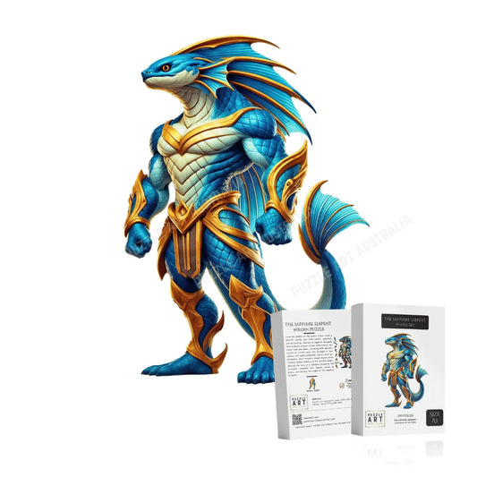 The Sapphire Eel Puzzle – Parramatta-Inspired Rugby League Artwork-Wooden Puzzle Puzzle Art Australia