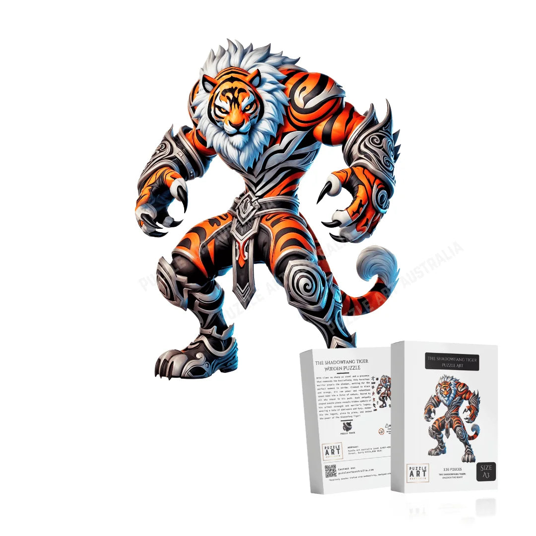 The Shadowfang Tiger-Inspired Puzzle – Wests Gladiator Character for Footy Fans-Wooden Puzzle Puzzle Art Australia