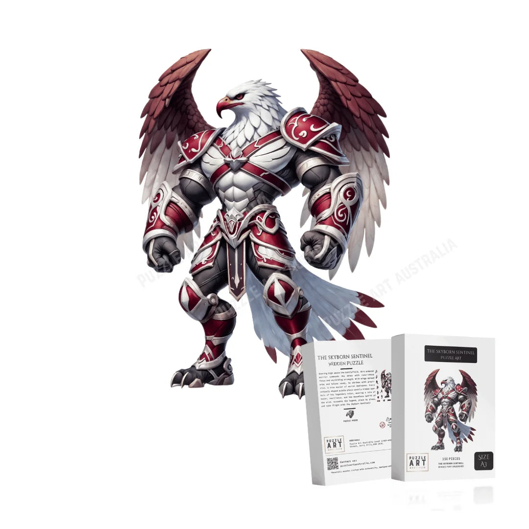 The Skyborn Sea Eagle Warrior Puzzle – Manly-Inspired Rugby League Gift-Wooden Puzzle Puzzle Art Australia