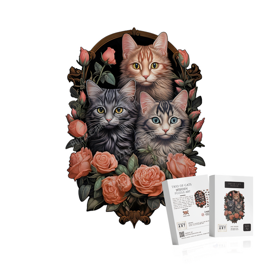Trio of Cats Wooden Puzzle Puzzle Art Australia