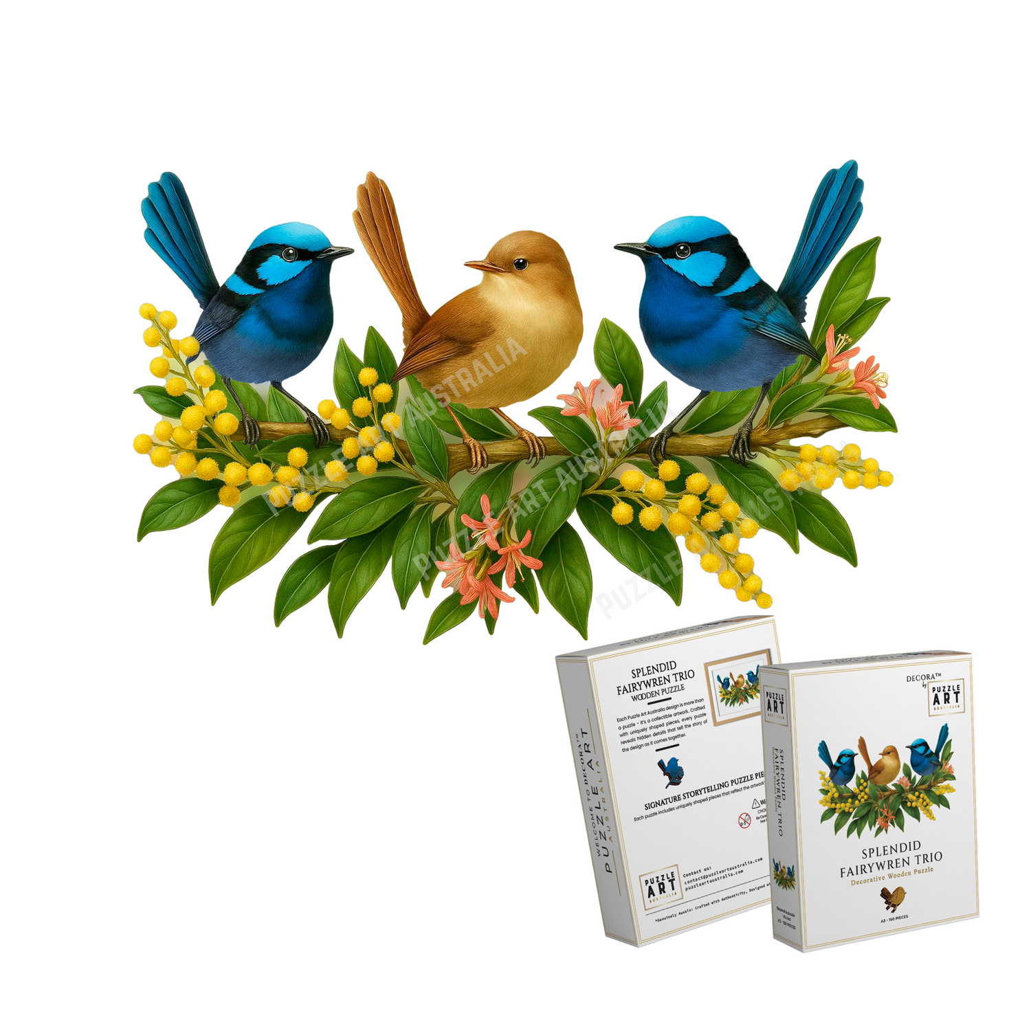 Trio Of Wrens Puzzle Art Australia