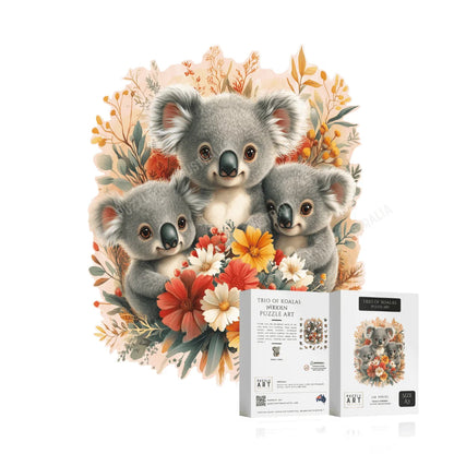 Trio of Koalas Wooden Puzzle Puzzle Art Australia