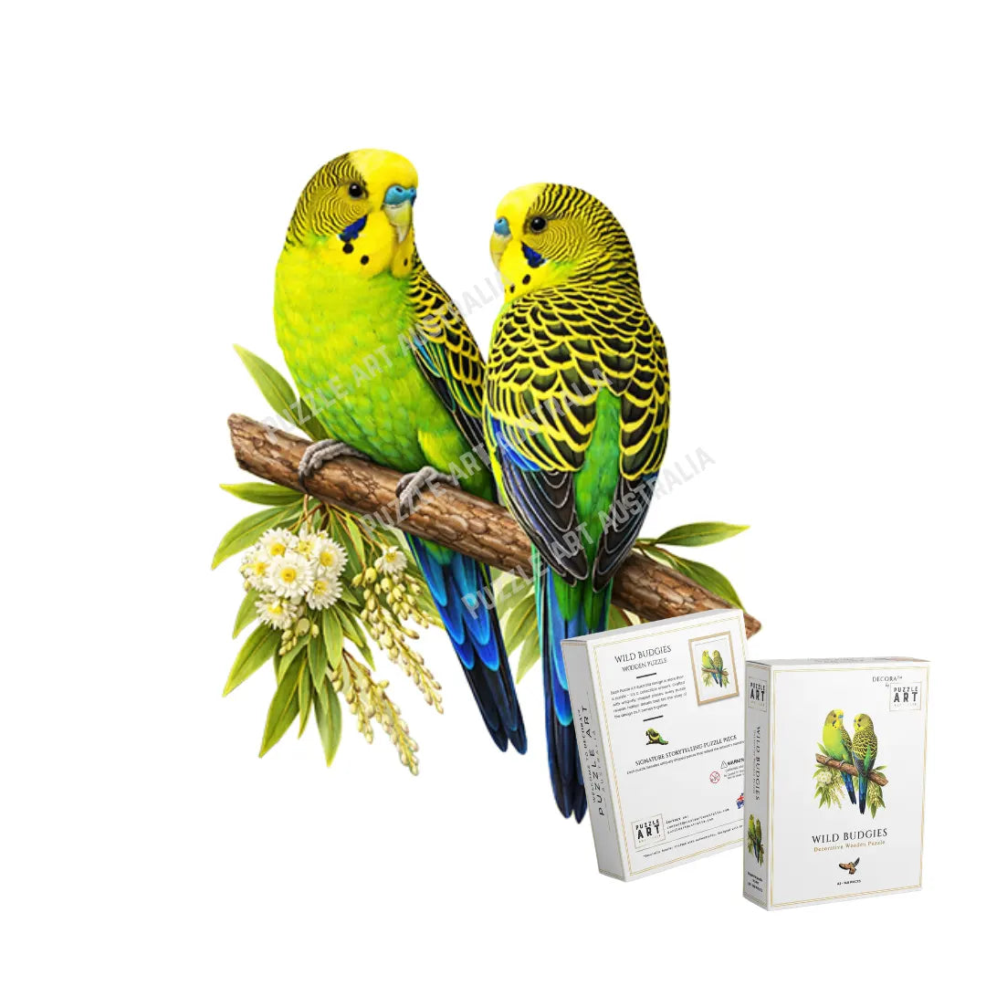 Wild Budgies Puzzle Art Australia