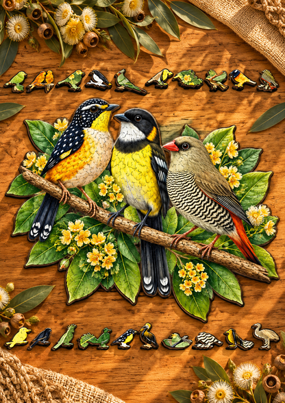 Australian Songbirds Wooden Puzzle Puzzle Art Australia