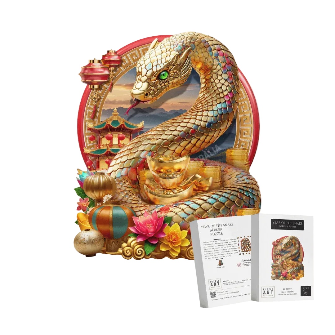 Year of the Snake Wooden Puzzle Puzzle Art Australia