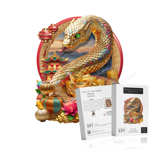 Year of the Snake Wooden Puzzle Puzzle Art Australia