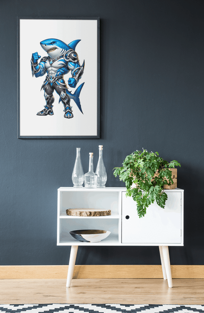 The Tidal Warlord - Sharks -Inspired Warrior Puzzle – Cronulla Rugby League Fan Gift Puzzle Art Australia