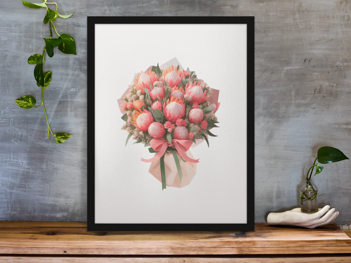 Native Bouquet puzzle from the Blooms & Beauty bundle framed on a wooden desk