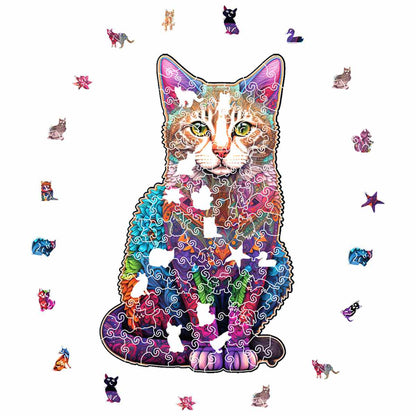 Colourful Cat Wooden Puzzle