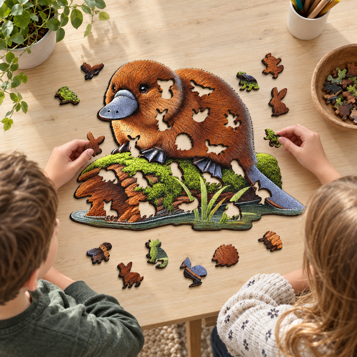 Platypus Dreaming ~ Decorative Wooden Puzzle Puzzle Art Australia