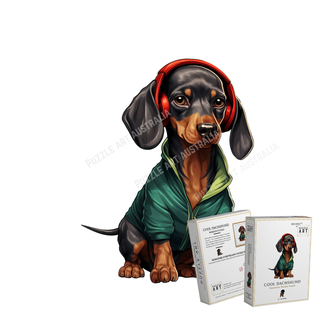 Hip Hop Dachshund Wooden Puzzle Puzzle Art Australia