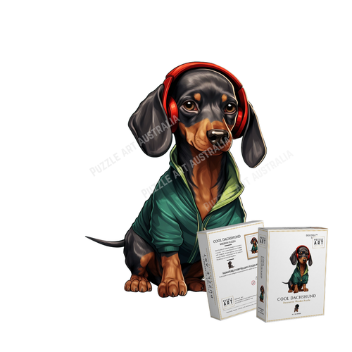 Hip Hop Dachshund Wooden Puzzle Puzzle Art Australia