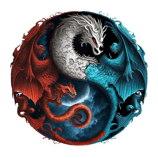 Dragon yinyang Wooden Puzzle