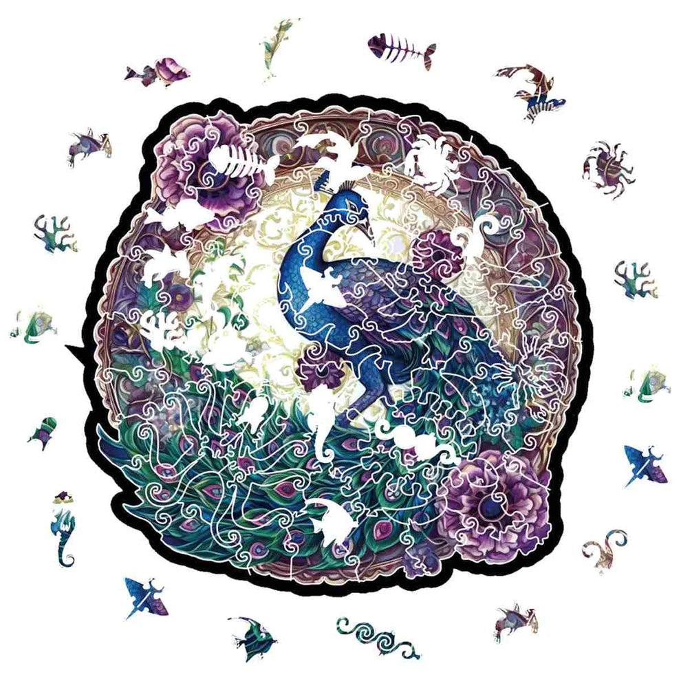 Enchanted Peacock Wooden Puzzle