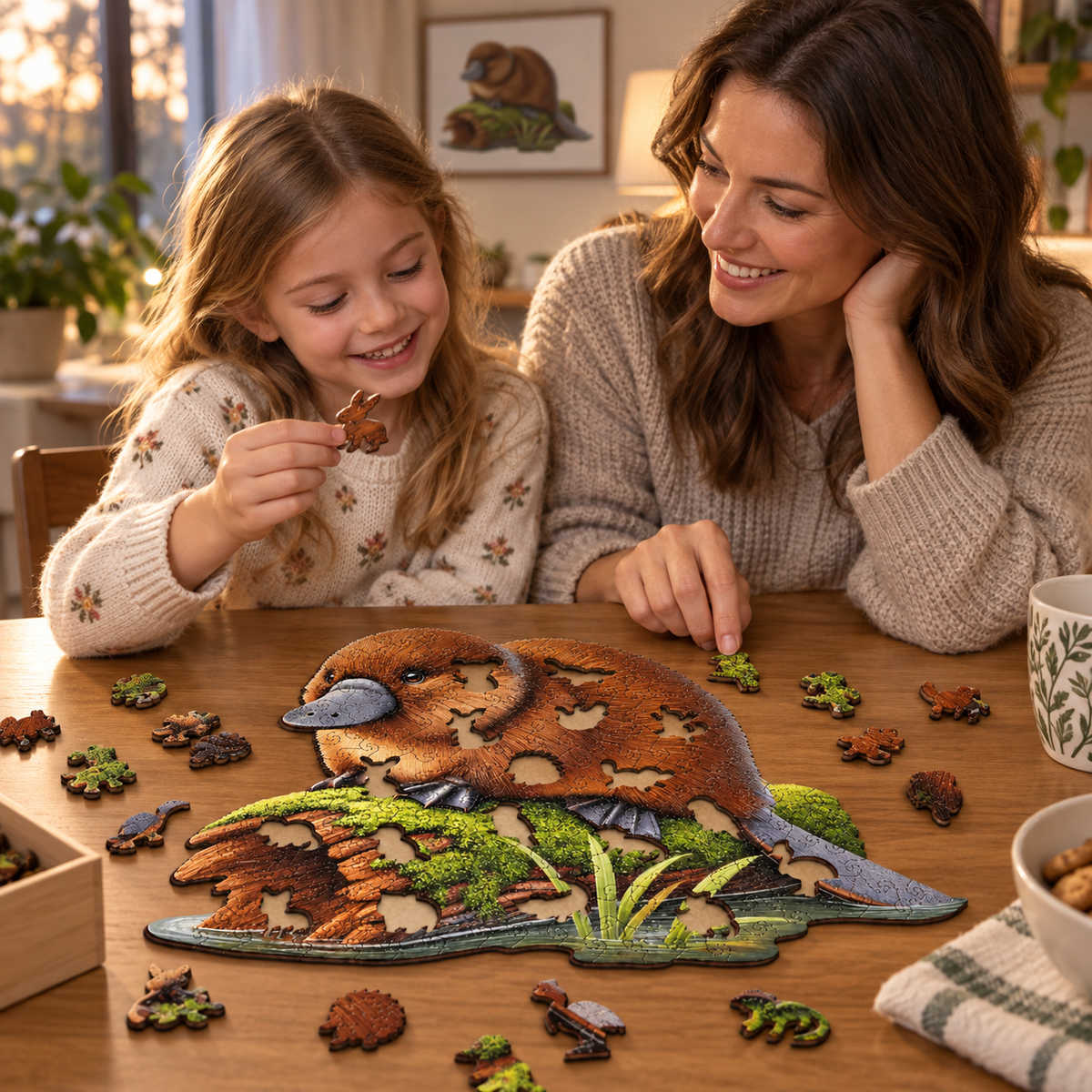 Platypus Dreaming ~ Decorative Wooden Puzzle Puzzle Art Australia