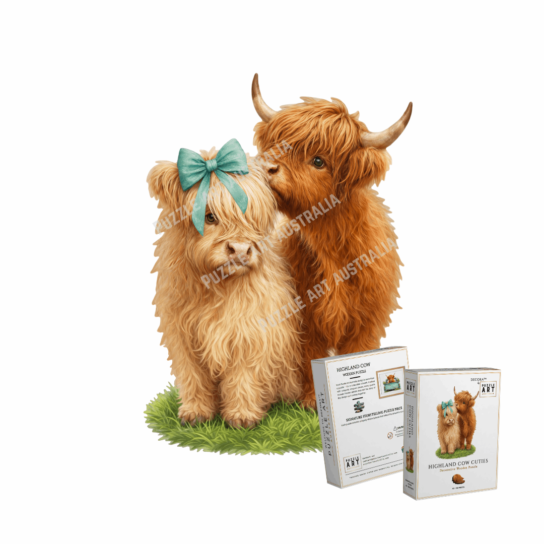 Highland Cow Cuties Puzzle Art Australia