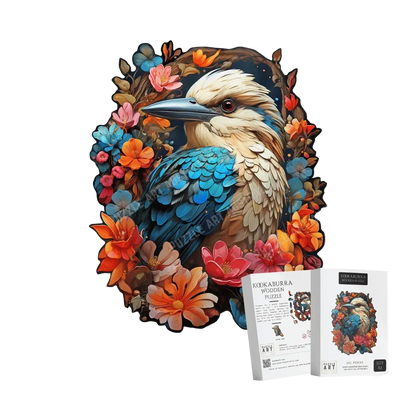 Botanical Kookabura Portrait Wooden Puzzle Puzzle Art Australia