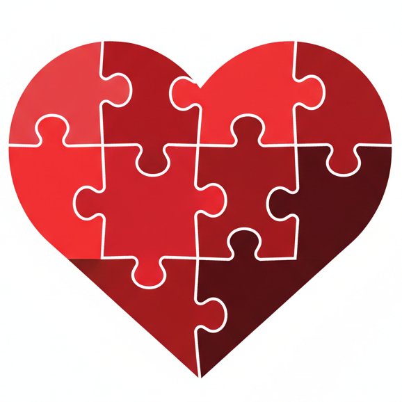 Make it more related to puzzle art and heart