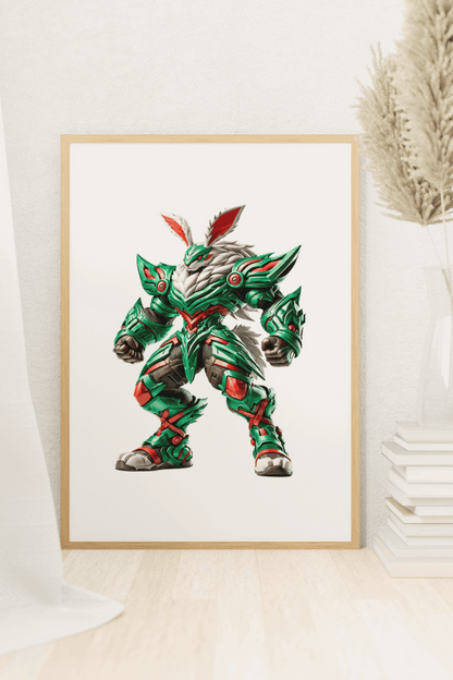 The Emerald and Red Rabbit-Inspired Puzzle – South Sydney Gladiator Art for Rugby Fans Puzzle Art Australia