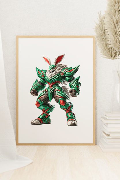The Emerald and Red Rabbit-Inspired Puzzle – South Sydney Gladiator Art for Rugby Fans Puzzle Art Australia