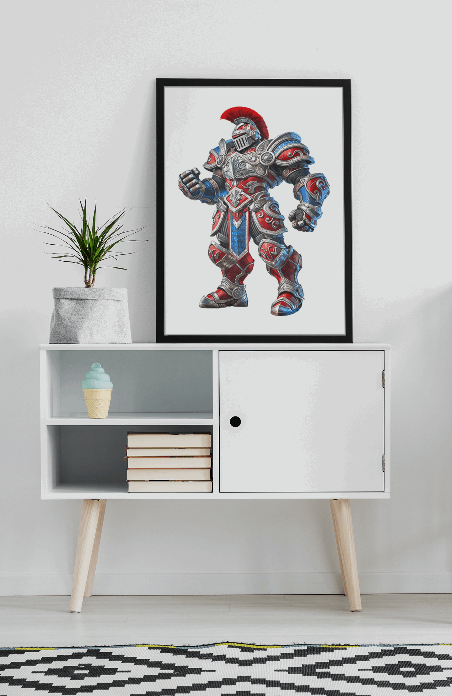 The Red and Blue Knight Warrior Puzzle – Newcastle-Inspired Rugby League Puzzle Puzzle Art Australia