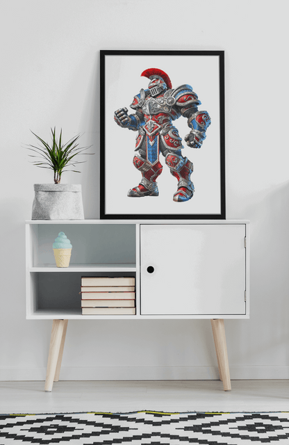 The Red and Blue Knight Warrior Puzzle – Newcastle-Inspired Rugby League Puzzle Puzzle Art Australia