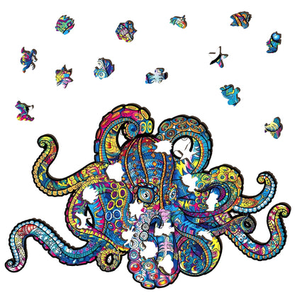 Blue Octopus Wooden Puzzle